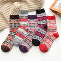 5 Pairs of Snow Star Anise Patterned Stockings