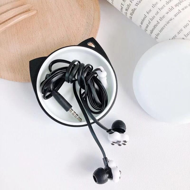 Pink Cat Claw Wired Earphones for Android with Mic
