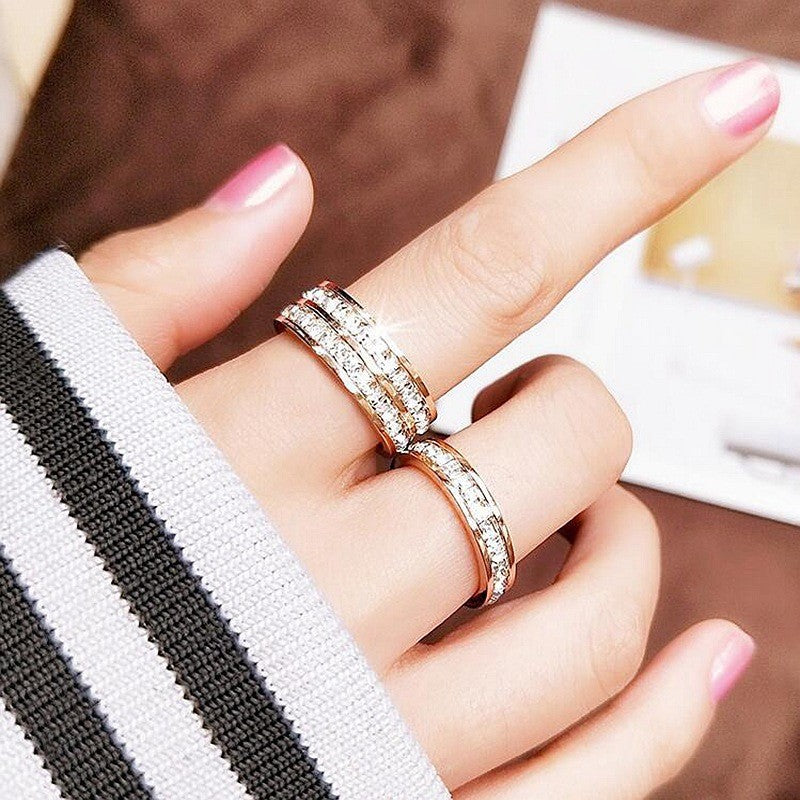 Small Square Diamond Starry Ring