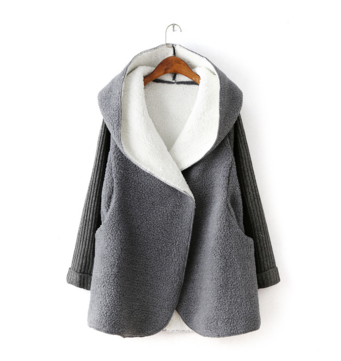 Hooded Sherpa-Lined Knit Cardigan