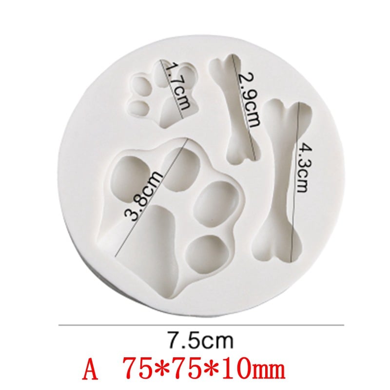Dog Paw & Bone Silicone Fondant Mold