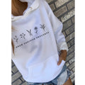 Casual Hooded Sweatshirt with Letter Pattern Print